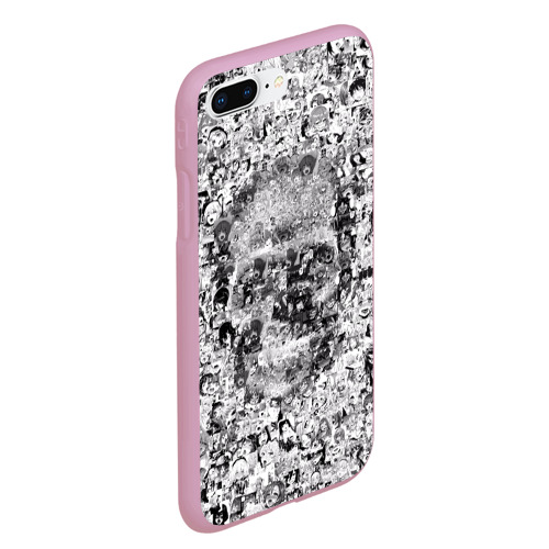 Чехол для iPhone 7Plus/8 Plus матовый Череп из ахегао, цвет розовый - фото 3