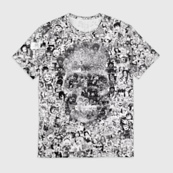 Мужская футболка 3D Череп из ахегао