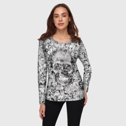 Женский лонгслив 3D Череп из ахегао - фото 2