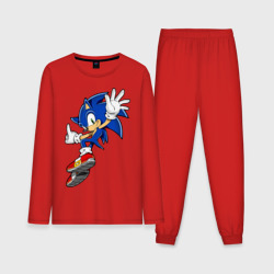 Мужская пижама с лонгсливом хлопок Sonic