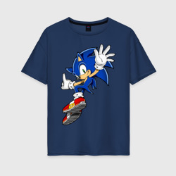 Женская футболка хлопок Oversize Sonic