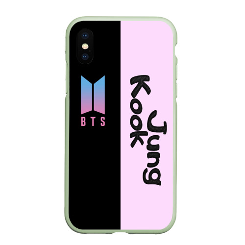 Чехол для iPhone XS Max матовый BTS Jung Kook, цвет салатовый