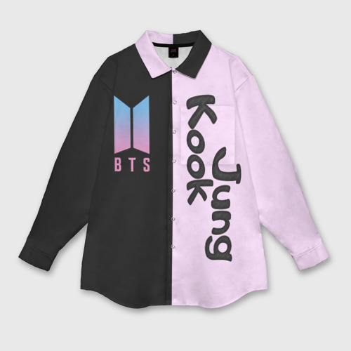 Мужская рубашка oversize 3D BTS Jung Kook, цвет белый