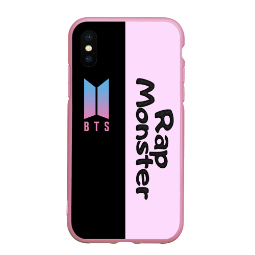 Чехол для iPhone XS Max матовый BTS RM, цвет розовый