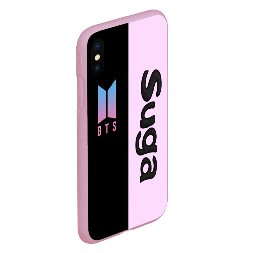 Чехол для iPhone XS Max матовый BTS Suga, цвет розовый - фото 3