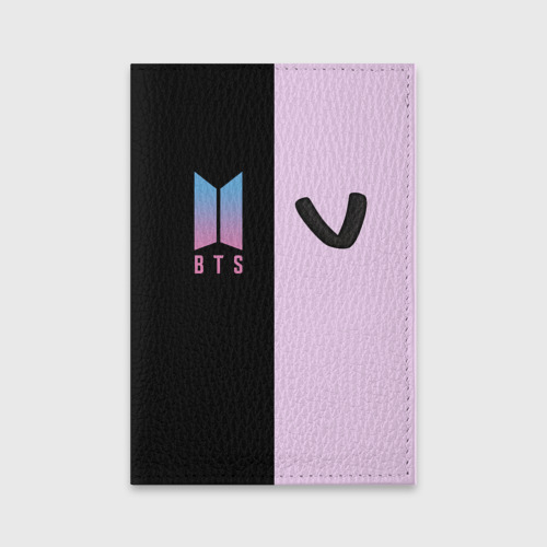 Обложка для паспорта матовая кожа BTS V, цвет черный