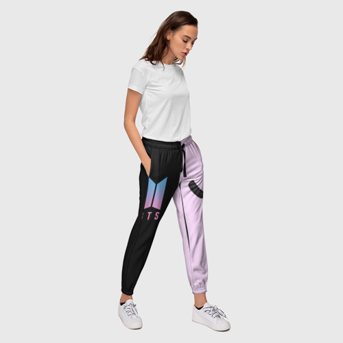 Женские брюки 3D с принтом BTS V, вид сбоку #3