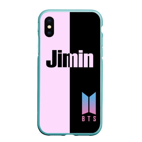 Чехол для iPhone XS Max матовый BTS Jimin, цвет мятный