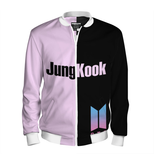 Мужской бомбер 3D BTS Jung Kook, цвет белый