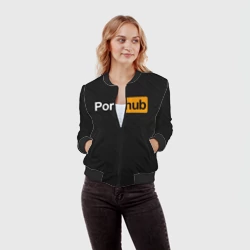 Женский бомбер 3D Pornhub карбон - фото 2