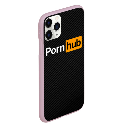 Чехол для iPhone 11 Pro матовый Pornhub Порнхаб, цвет розовый - фото 3