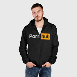 Мужская ветровка 3D Pornhub карбон - фото 2