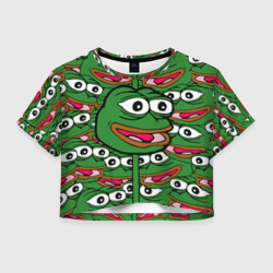 Женская футболка Crop-top 3D Good Sad frog