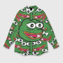 Женская рубашка oversize 3D Good Sad frog