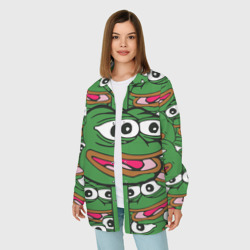 Женская рубашка oversize 3D Good Sad frog - фото 2