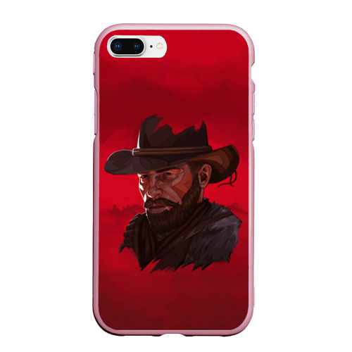 Чехол для iPhone 7Plus/8 Plus матовый Red Dead Redemption, цвет розовый