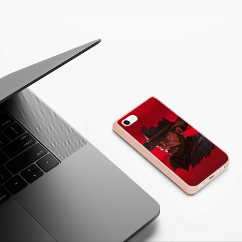 Чехол для iPhone 5/5S матовый Red Dead Redemption, цвет светло-розовый - фото 5