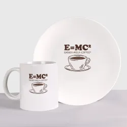 Набор: тарелка + кружка Energy = Milk and Coffee 2