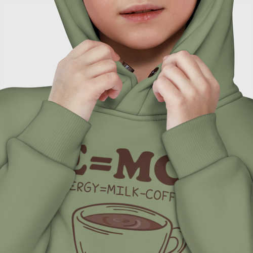 Детское худи Oversize хлопок Energy = Milk and Coffee 2, цвет авокадо - фото 7