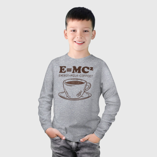 Детский лонгслив хлопок Energy = Milk and Coffee 2, цвет меланж - фото 3