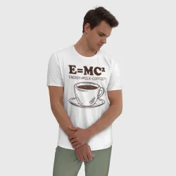 Мужская пижама с белой футболкой хлопок Energy = Milk and Coffee 2 - фото 2