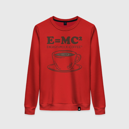 Женский свитшот хлопок Energy = Milk and Coffee 2, цвет красный
