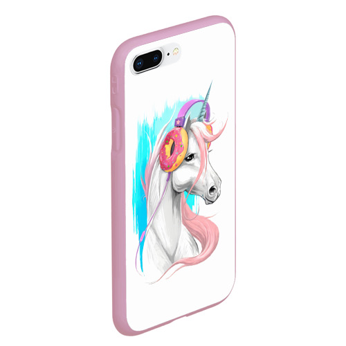 Чехол для iPhone 7Plus/8 Plus матовый Music Unicorn Art, цвет розовый - фото 3