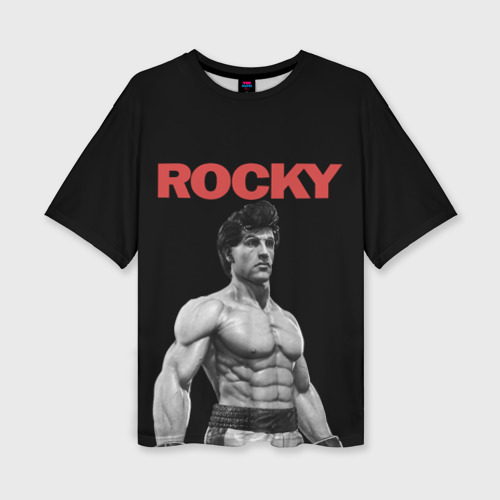 Женская футболка oversize 3D Rocky, цвет 3D печать