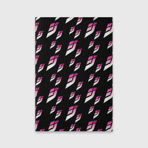 Обложка для паспорта матовая кожа ДжоДжо паттерн розовые лого, цвет черный