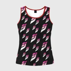 Женская майка 3D ДжоДжо паттерн розовые лого