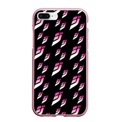 Чехол для iPhone 7Plus/8 Plus матовый ДжоДжо паттерн розовые лого