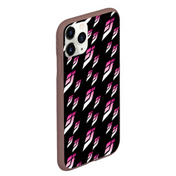 Чехол для iPhone 11 Pro Max матовый ДжоДжо паттерн розовые лого - фото 2