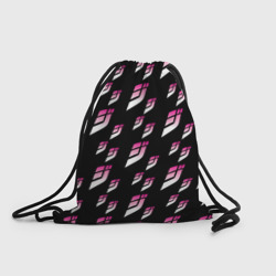 Рюкзак-мешок 3D ДжоДжо паттерн розовые лого