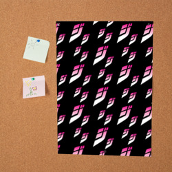 Постер ДжоДжо паттерн розовые лого - фото 2