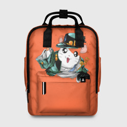 Женский рюкзак 3D ДжоДжо хомяк на оранжевом