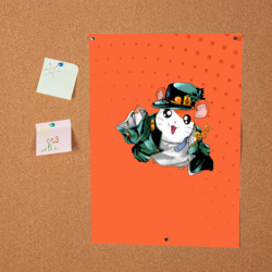 Постер ДжоДжо хомяк на оранжевом - фото 2