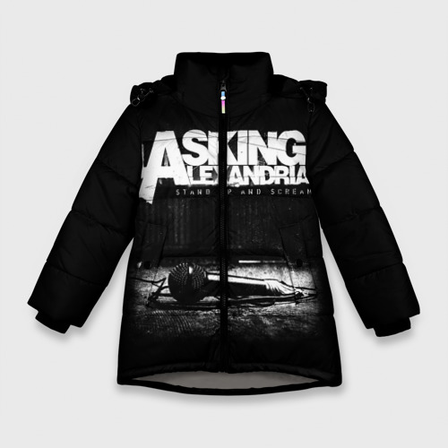 Зимняя куртка для девочек 3D Asking Alexandria, цвет светло-серый