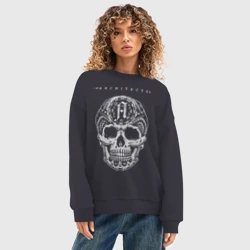 Женский свитшот oversize без начеса хлопок Architects - фото 2