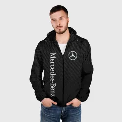 Мужская ветровка 3D Mercedes Benz carbon - фото 2