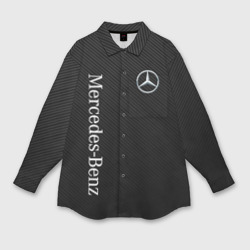 Мужская рубашка oversize 3D Mercedes Benz carbon