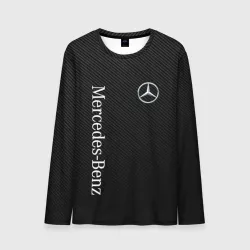 Мужской лонгслив 3D Mercedes Benz carbon