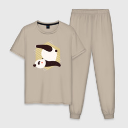 Мужская пижама хлопок Панда Йога