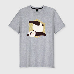 Панда Йога – Мужская футболка хлопок Slim с принтом купить