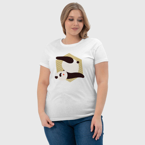 Женская футболка хлопок с принтом Панда Йога, фото #4