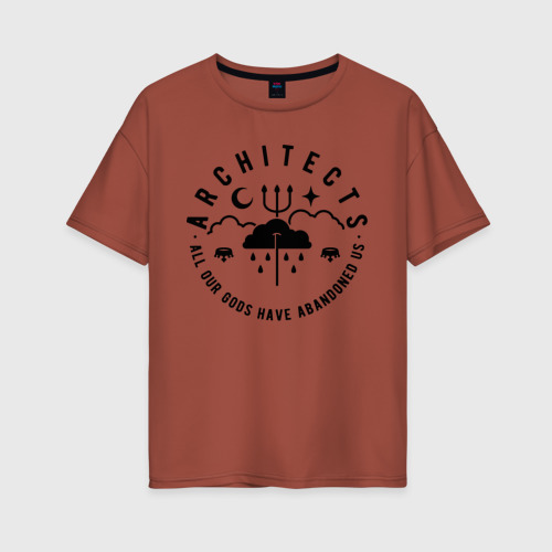 Женская футболка хлопок Oversize Architects, цвет кирпичный
