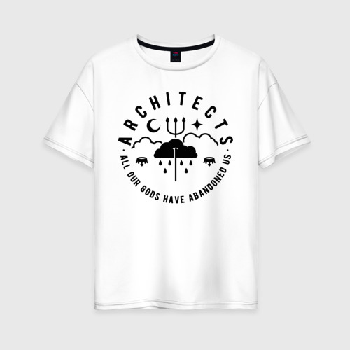 Женская футболка из хлопка оверсайз с принтом Architects, вид спереди №1