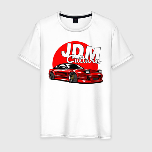 Мужская футболка из хлопка с принтом JDM Culture, вид спереди №1