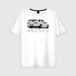 Женская футболка хлопок Oversize R32 Godzilla