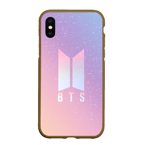 Чехол для iPhone XS Max матовый BTS love yourself БТС старс, цвет коричневый