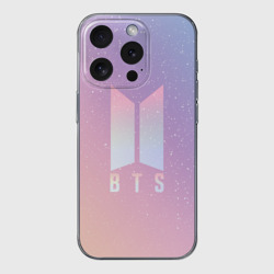 Чехол для iPhone 15 Pro Max силиконовый с защитой камеры BTS love yourself БТС старс